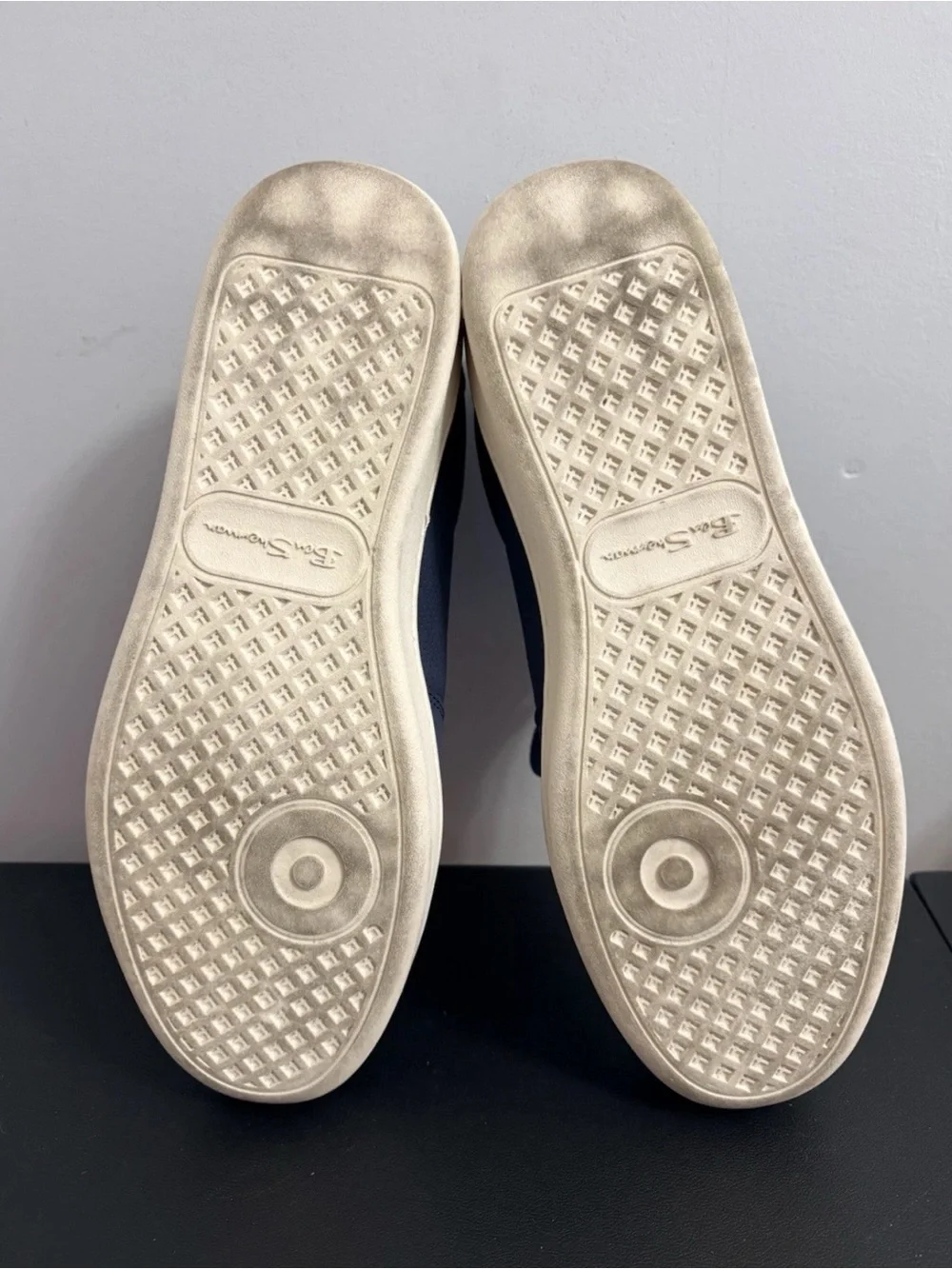 Ben Sherman Slate Blue Perforated Lace-Up Sneakers